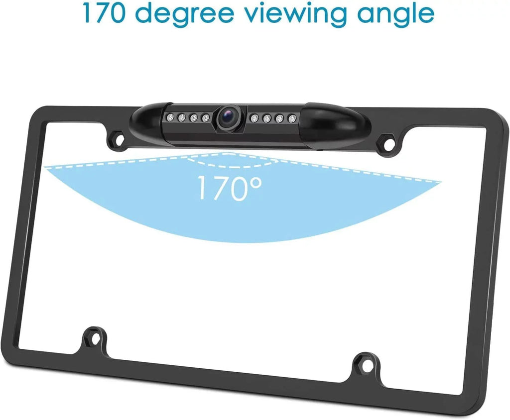 Backup Camera Rearview License Plate Liquid for Kenwood DDX-512 DDX512 Black