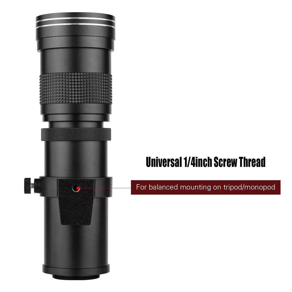 Suzicca Camera MF Super Telephoto Zoom Lens F/8.3-16 420-800mm T Mount with Adapter Ring Universal 1/4 Thread Replacement for EF-Mount Cameras 80D 77D 70D 60D 60Da 50D 7D 6D 5D T7i T7s T6s T6