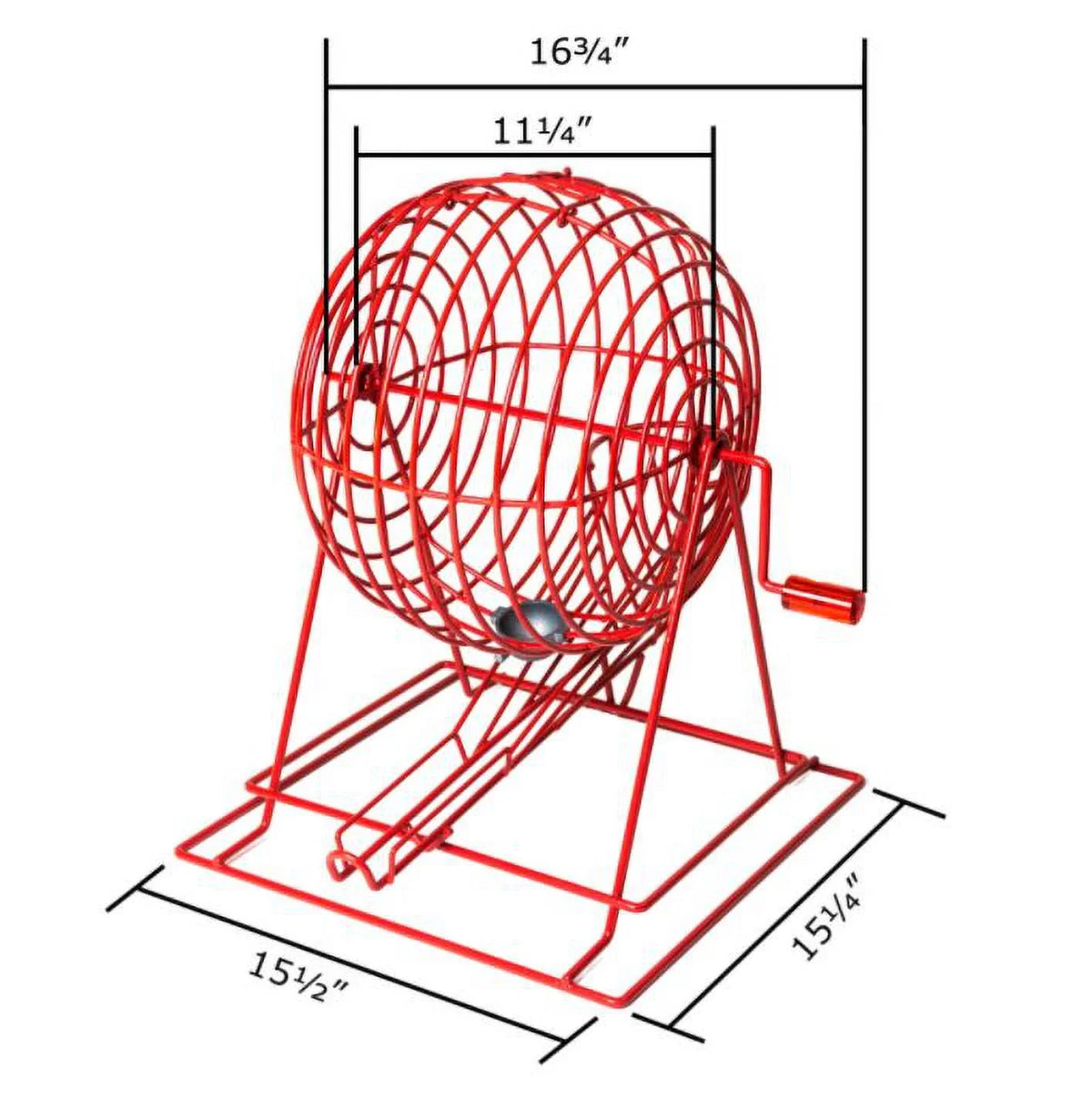 MR CHIPS Professional Bingo Game Set with Extra Large Bingo Cage (19” High), Single Sided Ping Pong Bingo Balls and Master Bingo Board – Red Cage with Acrylic Handle