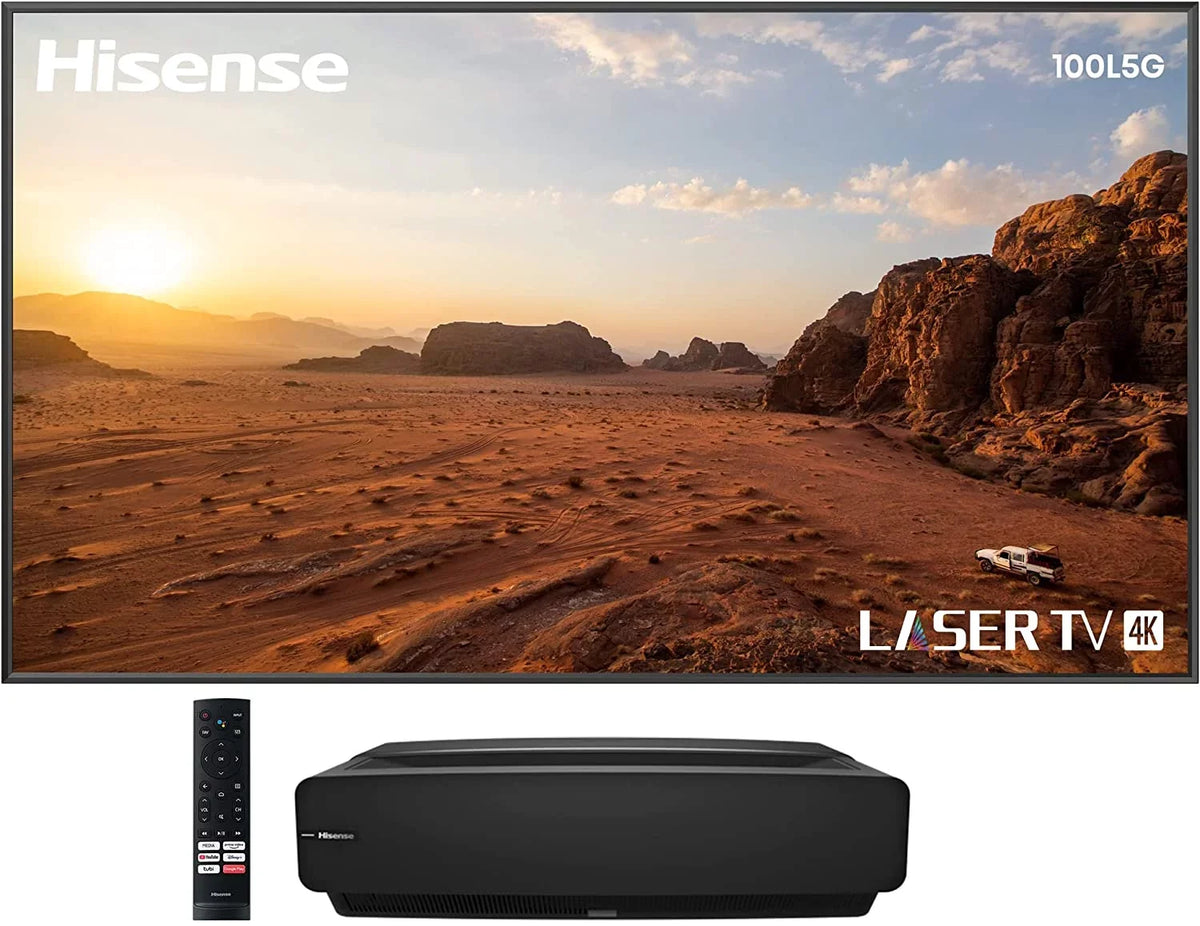 Hisense 100L5G 4K Ultra Short Throw Laser TV with 100-inch ALR Display Android TV with Additional 2 Year Coverage by Epic Protect (2022)