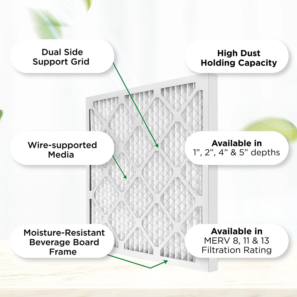 19-7/8 x 21-1/2 x 1 MERV 11, MPR 1000 Pleated AC Furnace 1" Air Filters by Pamlico. Case of 12. Actual Size: 19-7/8 x 21-1/2 x 3/4
