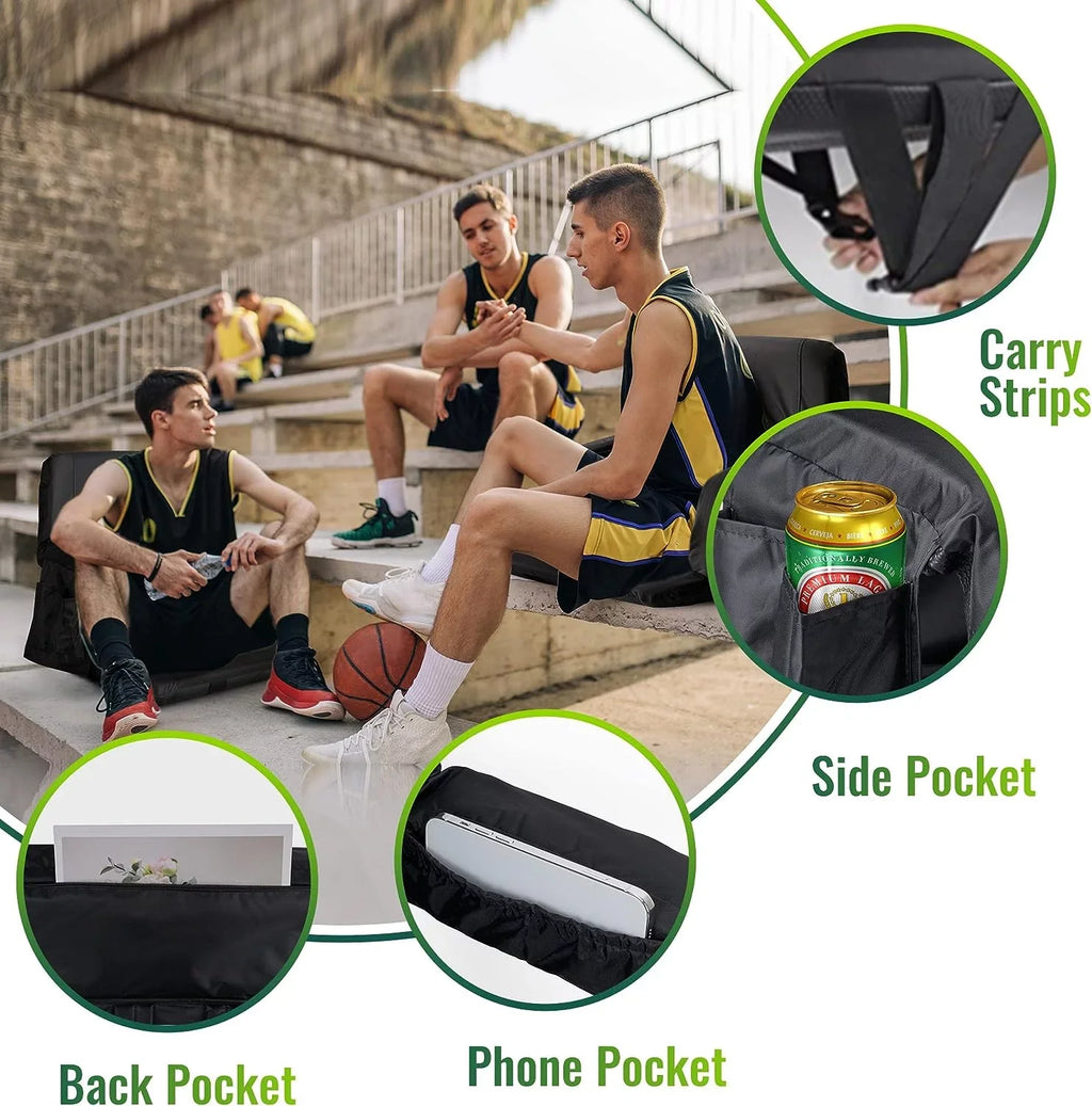 AiYCHEN Stadium Seat, 25-Inch Extra Wide Reclining Chair for Bleachers - Thicker, Liquid and Sturdy Seating for Sporting Events, Beaches, Camping, and Picnic