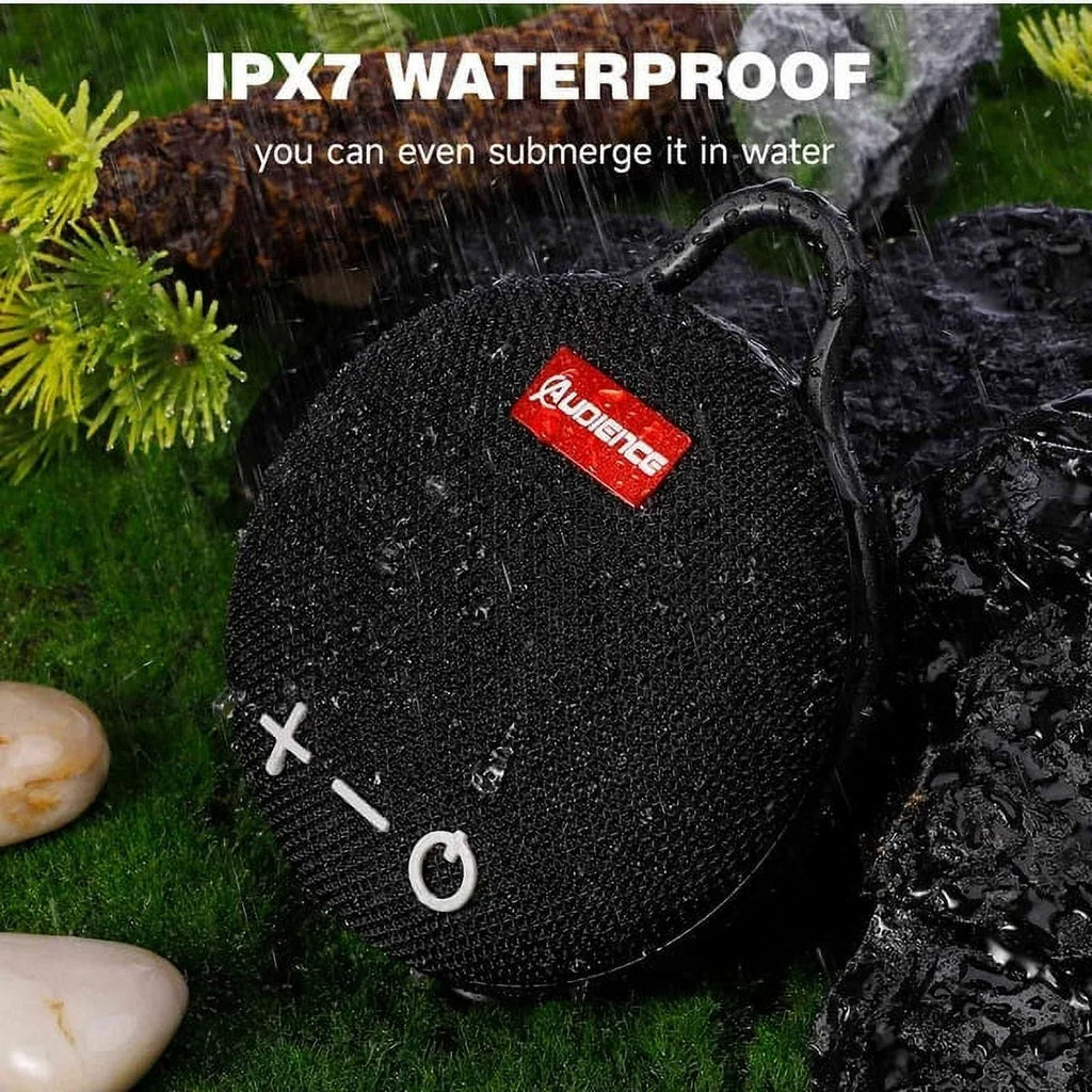 UrbanX Bluetooth 5.0 Speaker with Clip, 20H Playtime, Compact Speaker with Big Sound, Punchy Bass, Wireless IPX7 Fluid Speaker for Tab P11 Gen 2 & Beach, Pool, Boat, Biking Black 2 Pack