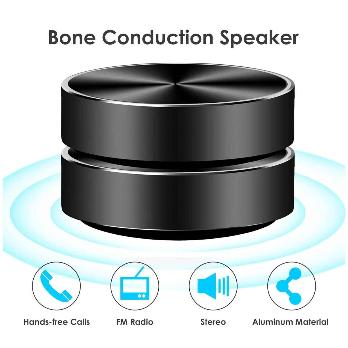 2pcs Humbird Speakers Bone Conduction Speakers Black Portable Wireless Speaker Stereo Mini Speaker 2pcs/pack