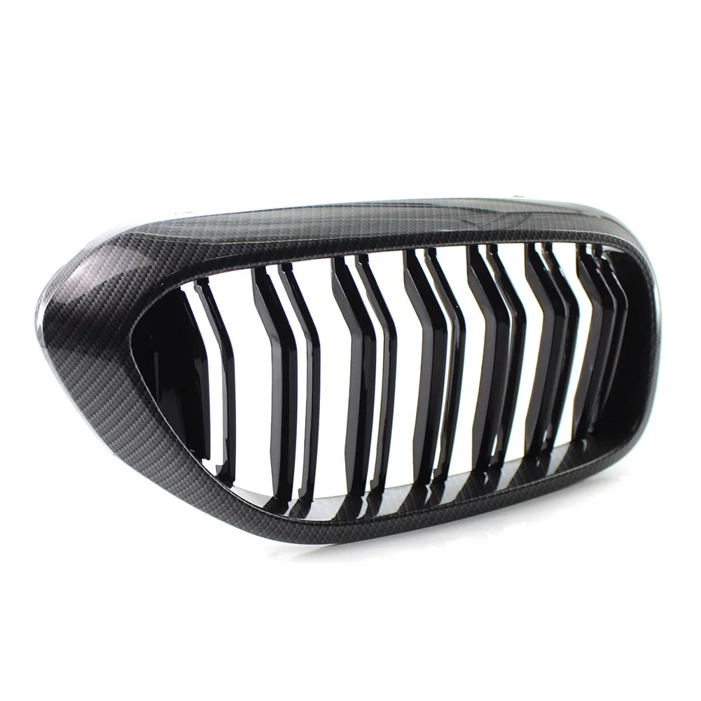 NS Front Grill Keney Grille Cover Trim for BMW 5 Series G30 G31 G38 530i 540i 2017 2018 2019, Carbon Fiber Style
