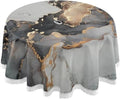 Dreamtimes 60" Natural Luxury Abstract Fluid Art Painting Round Tablecloth Liquid Round Table Cloths with Umbrella Hole and Zipper,Party Patio Table Covers for Outdoor Backyard /BBQ/Picnic
