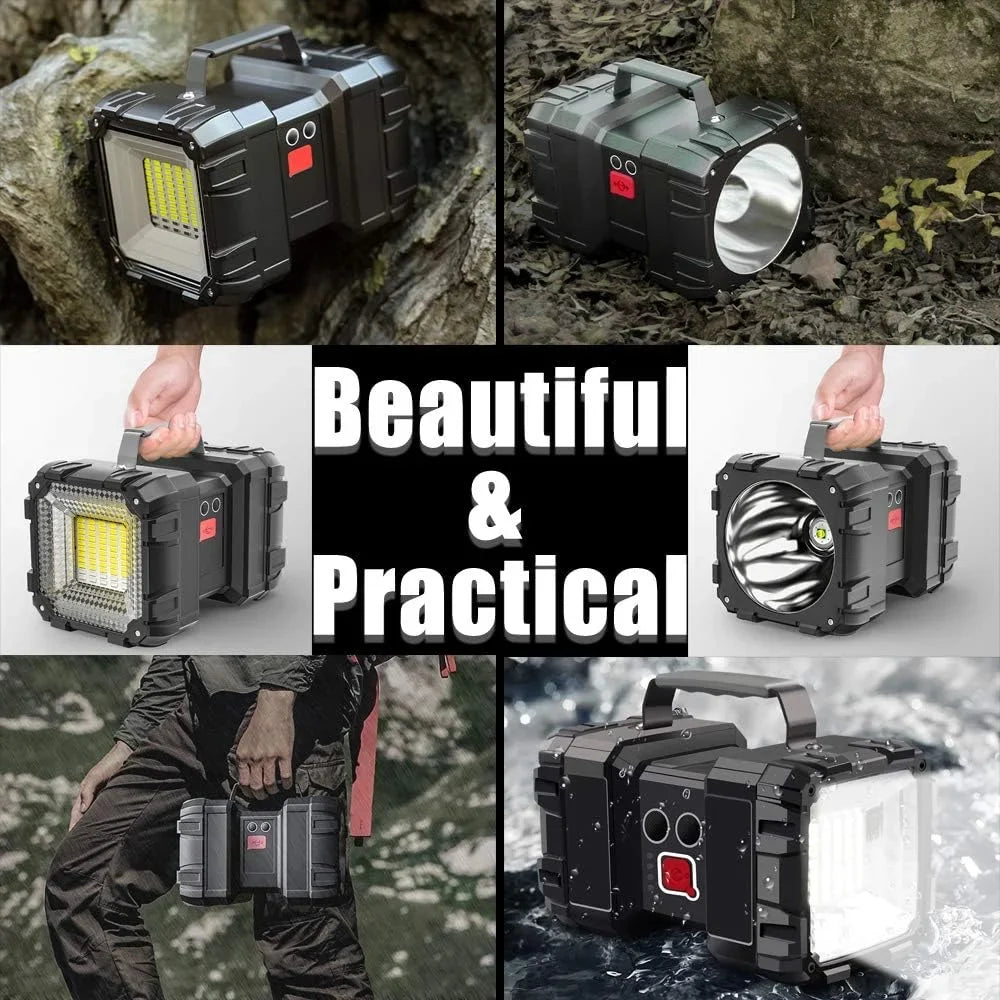AlpsWolf Rechargeable Flashlight; LED Spotlight Flashlight 15000 Capacity 4000LM 20h Ultra-Long Standby Ultra Bright Flashlight Streamproof with USB Output as a Power Bank for Camping Accessories W845