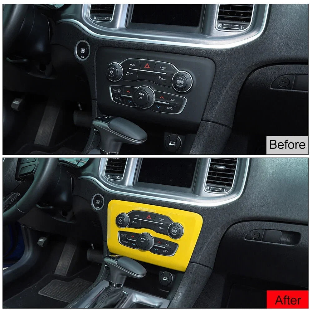 Teledu 17x Yellow Set Center Console Dash Panel Cover Trim Kit