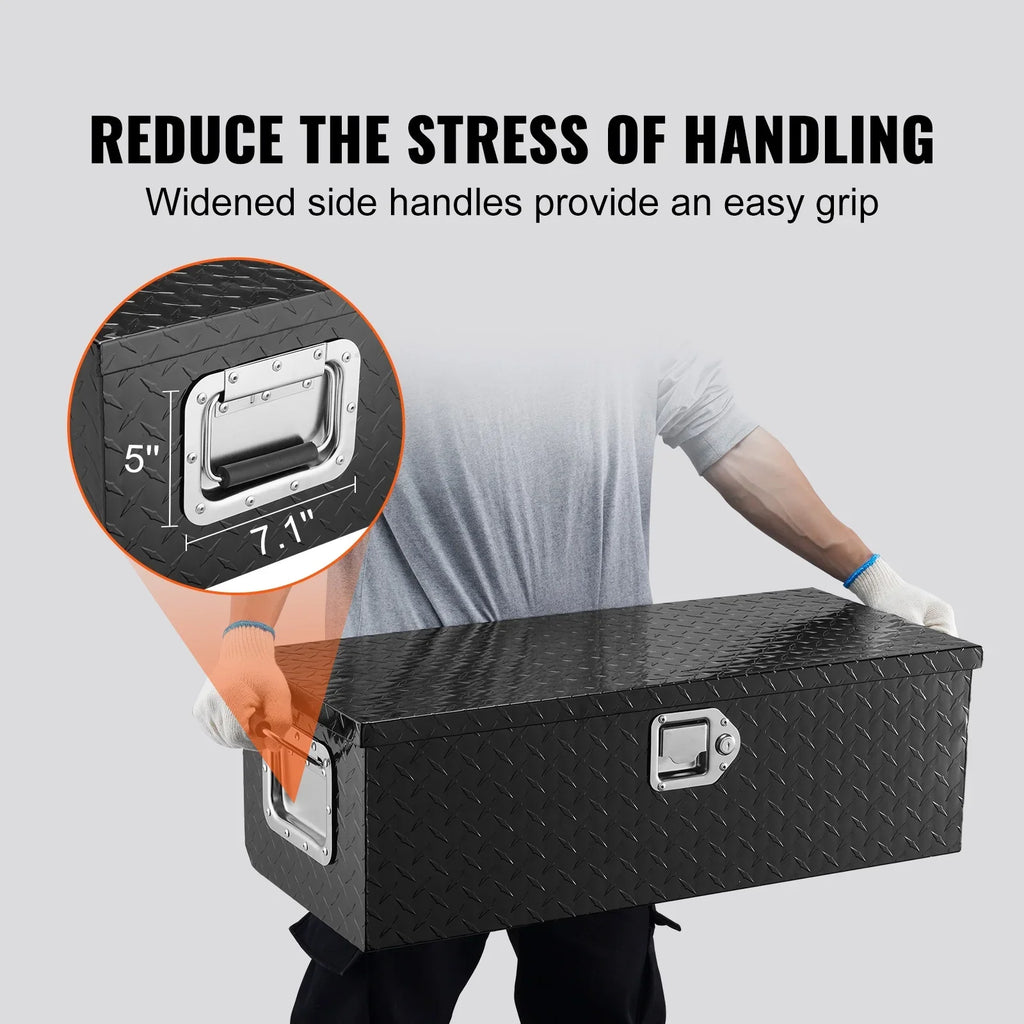 SKYSHALO 30"x13"x9.6" Heavy Duty Aluminum Bar Tool Box for Pickup Truck Bed