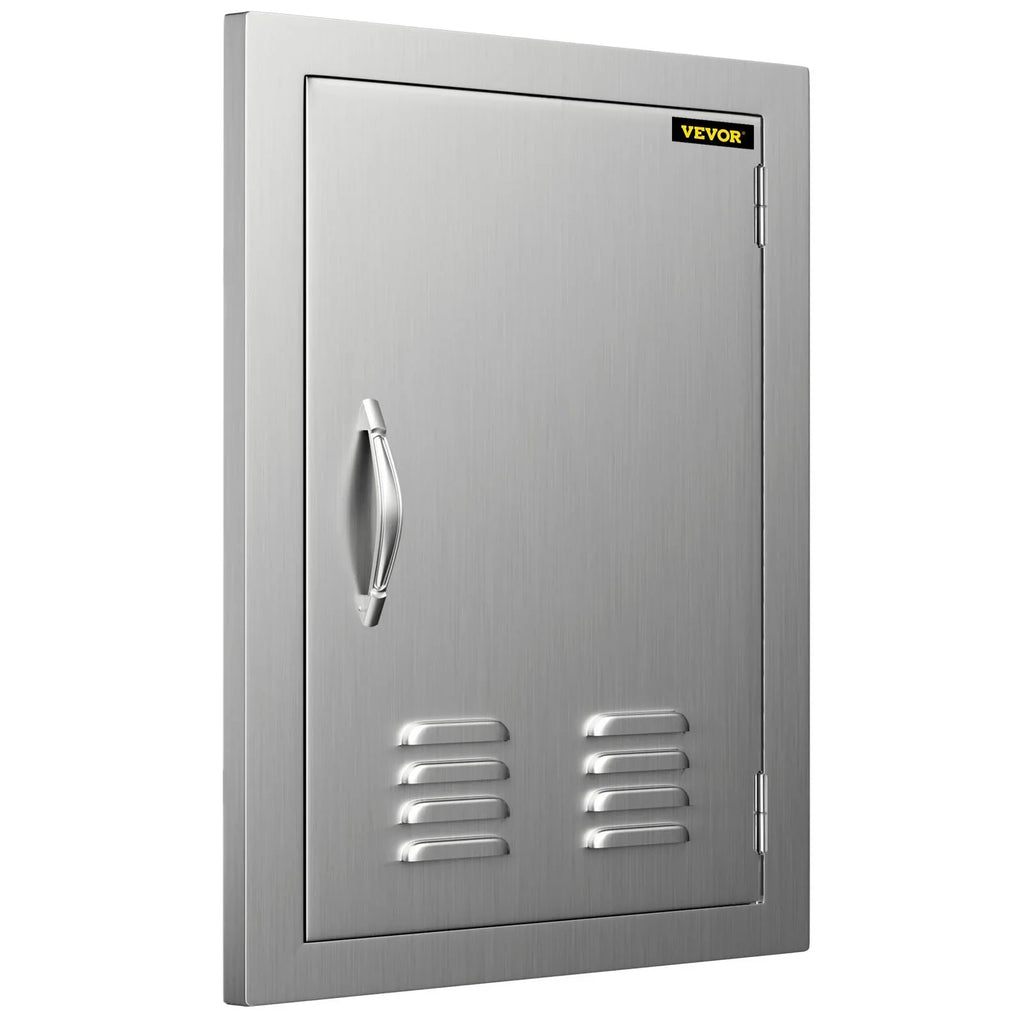BBQ Access Door 17x24 inch Stainless Steel Single Vertical Island Door with Vents for Storage