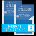 Medify Air 16x25x4 Pleated Filter 95% Particles HEPA Air Cleaning (MERV 13, 2-Pack)