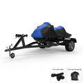 Weatherproof Jet Ski Cover For YAMAHA GP 800R 2001-2005 - BLUE / Black Color - All Weather - Trailerable - Protects from Rain, Sun, UV Rays, And More! Includes Trailer Straps And Storage Bag