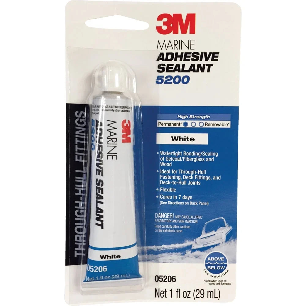 1 PK; 3M 1 Oz. White Marine Adhesive Sealant 5200