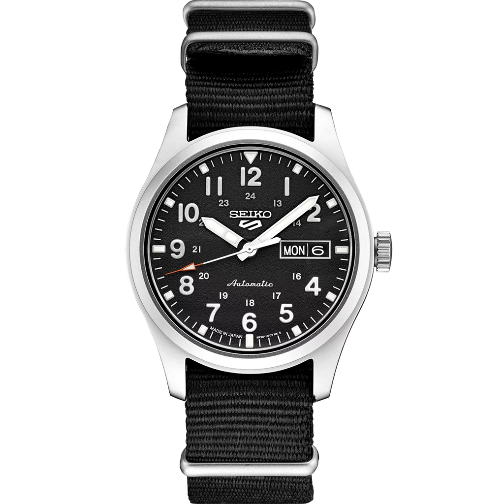 Designice Seiko 5 Sports Men's Watch Black 39.4mm Stainless Steel SRPG37