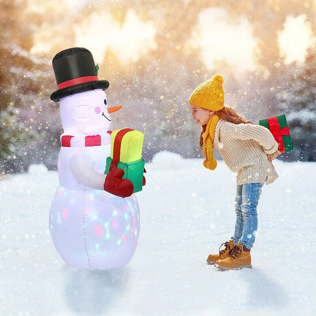 5ft Inflatable Snowman Airblown Christmas Decor Yard Decoration LED Lights for Xmas Home Garden Family Prop Lawn Holiday Party Outdoor Decor