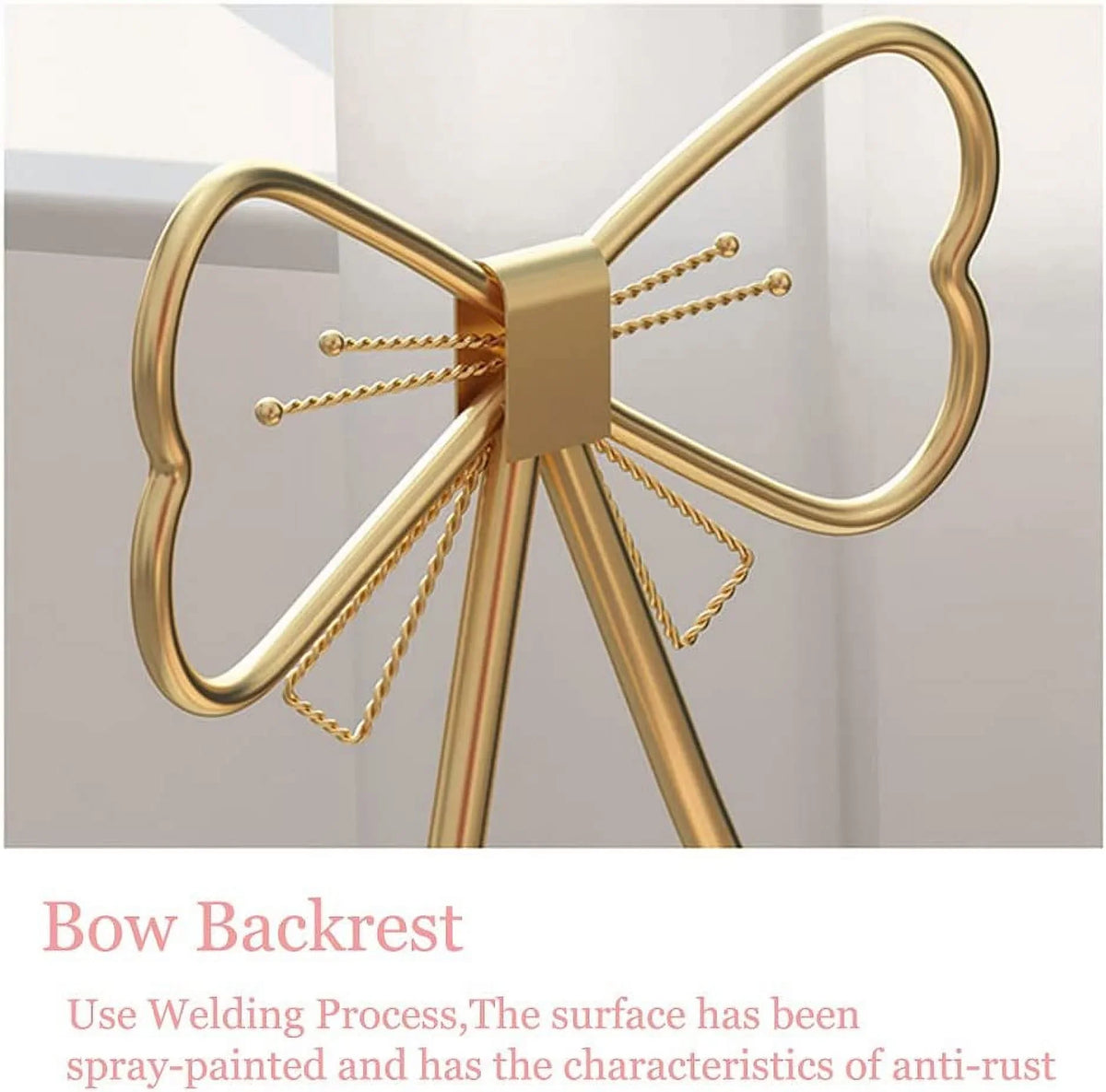 MONIPA Golden Butterfly Backrest Chairs Modern Vanity Stool with Cushioned Back Vanity Chair Pink Princess Chair Girls Ladies Creative Makeup Stool Art Leisure Chair Seat for Bedroom; Dining Room