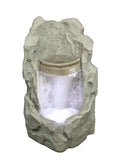 24.5" LED Lighted Brown Raised Stone Basin Spring Outdoor Garden Fluid Fountain