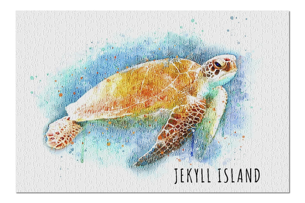 Jekyll Island, Georgia, Sea Turtle, Liquid (19x27 inches, Premium 500 Piece Jigsaw Puzzle for Adults and Family, Made in USA)