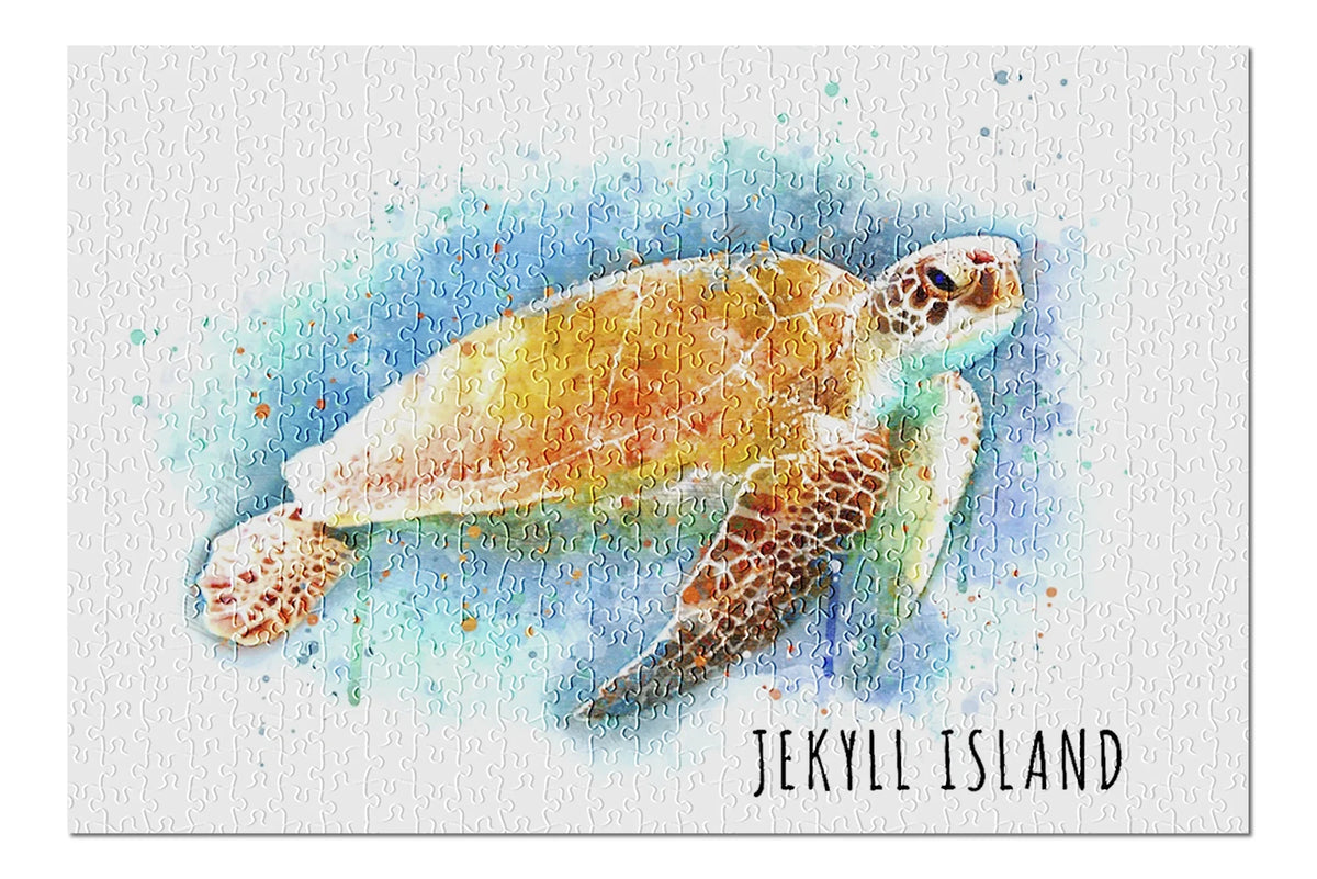 Jekyll Island, Georgia, Sea Turtle, Liquid (19x27 inches, Premium 500 Piece Jigsaw Puzzle for Adults and Family, Made in USA)