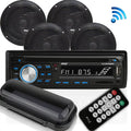 PYLE PLCDBT95MRB - Wireless Bluetooth Marine Audio Stereo - Kit w/Single DIN Universal Size Radio Receiver; Hands-Free Calling; 6.5" Streamproof Speakers; CD Player; MP3/USB/SD Readers & AM/FM Radio