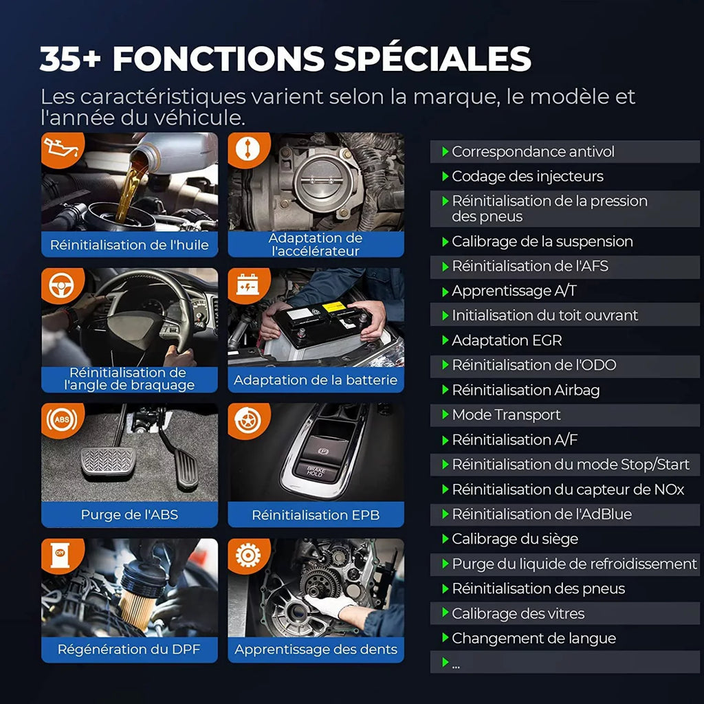 Car Diagnostic Scan Tool TOPDON Phoenix Plus OBD2 Scanner Bi-directional Advanced ECU Coding; Key Matching;34 Reset Services