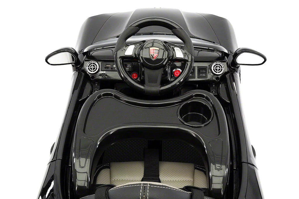 Kiddie Roadster 12V Kids Voltage-driven Ride-On Car with R/C Parental Remote | Black Metallic