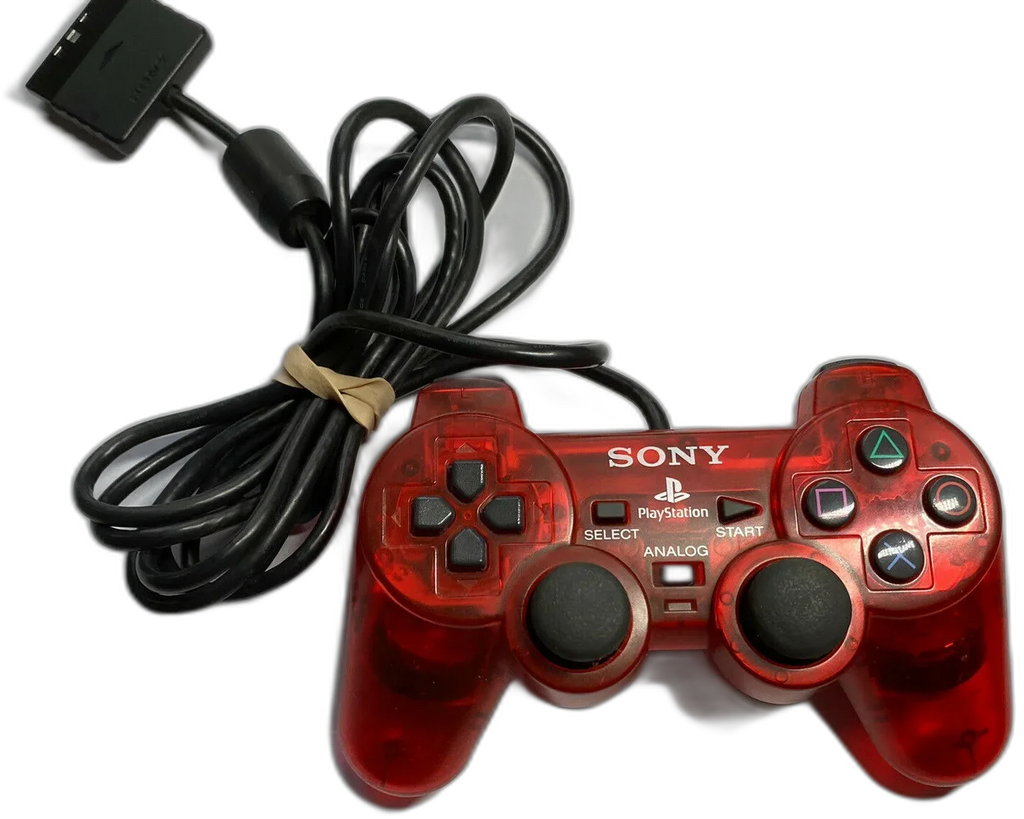 PlayStation 2 Controller Clear Red OEM Refurbished
