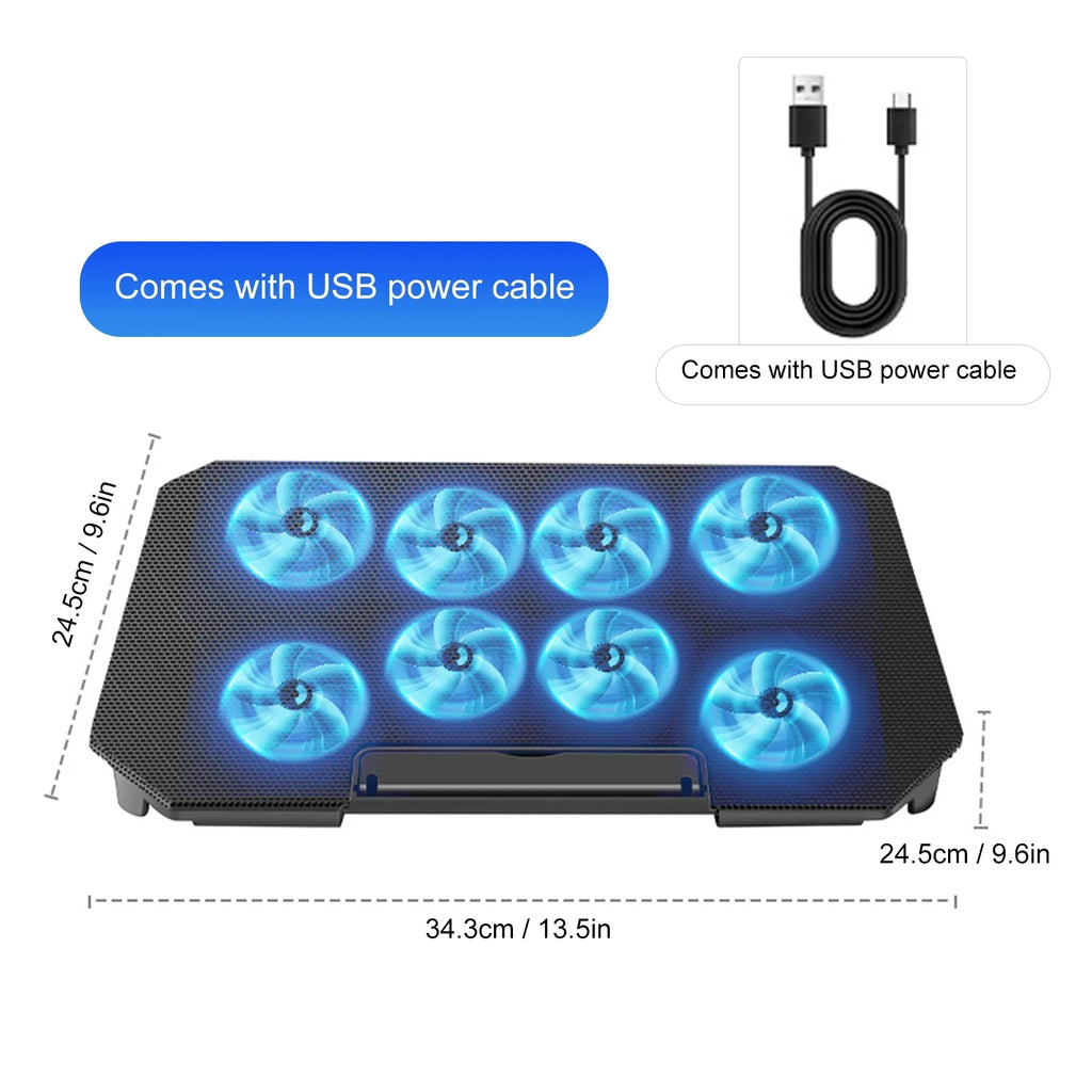 Htovila Notebook Cooling Fan, 10-15.6 Inch with Adjustable Fan Strength and 2 USB Ports