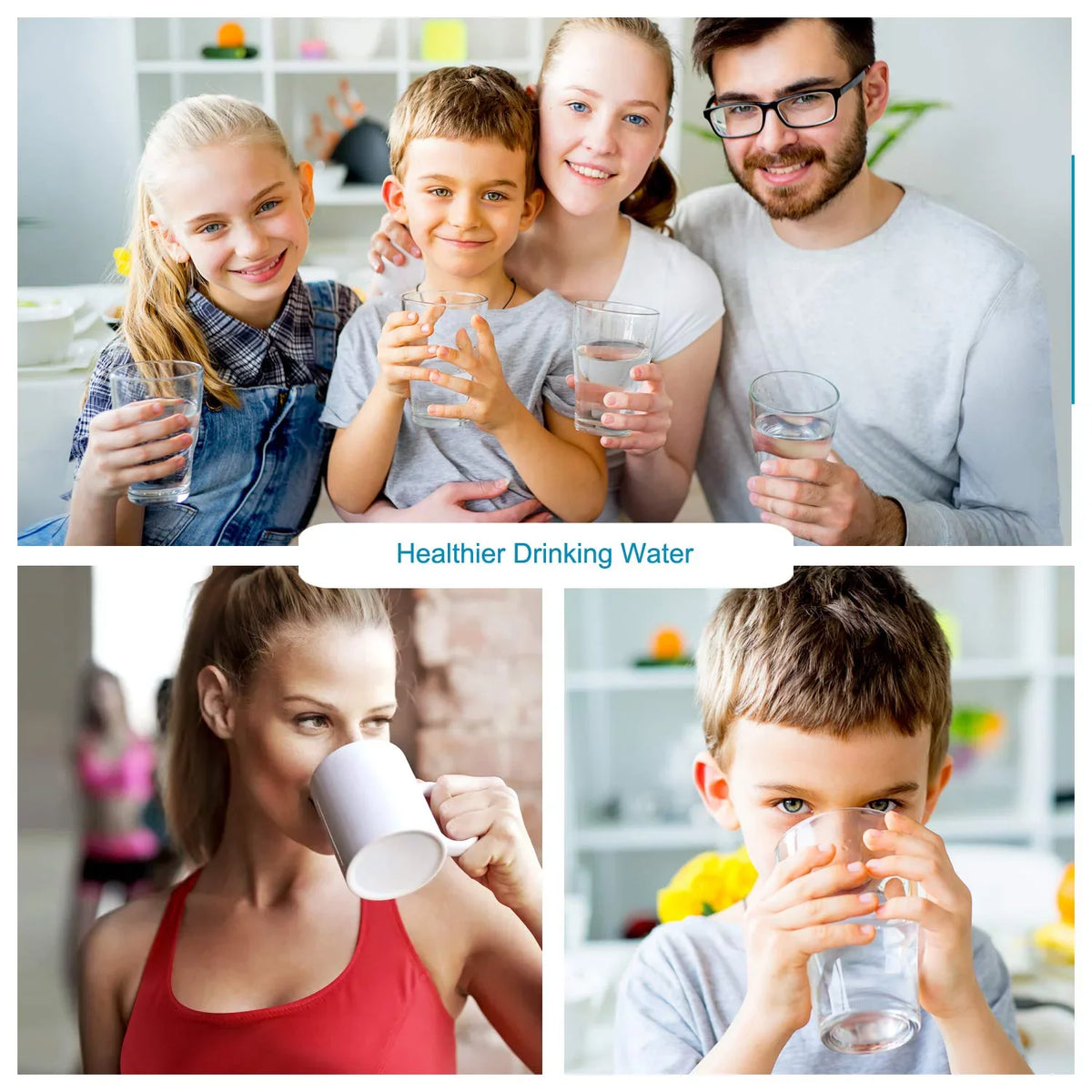 Dual Countertop Fluid Filter, Carbon and Mineral pH Alkaline Fluid Filter, Easy Install Faucet Liquid Filter - Reduces Heavy Metals, Bad Taste and Up to 99% of Chlorine - Black