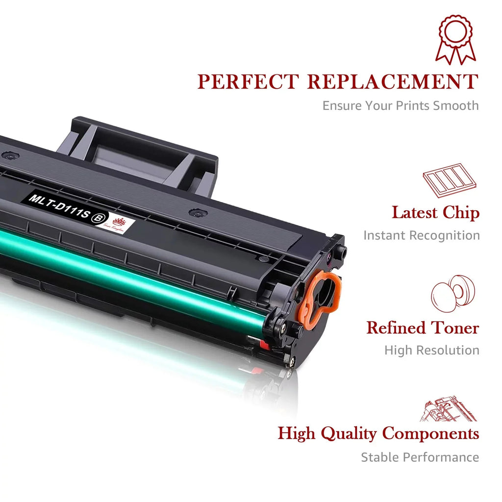 Tonerkingdom 2-Pack Compatible Toner Cartridge Replacement With Chip for MLT-D111S Xpress SL-M2020 M2020W M2022W M2024 M2070W M2070F M2070FW M2026W Printer Ink (Black)