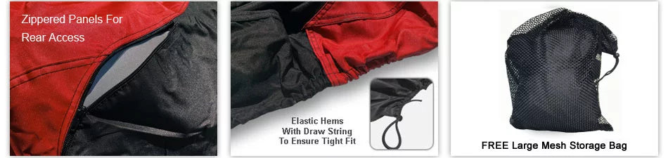 Weatherproof Jet Ski Cover For SEA DOO XP 1991-1996 - RED / Black Color - All Weather - Trailerable - Protects from Rain, Sun, UV Rays, And More! Includes Trailer Straps And Storage Bag