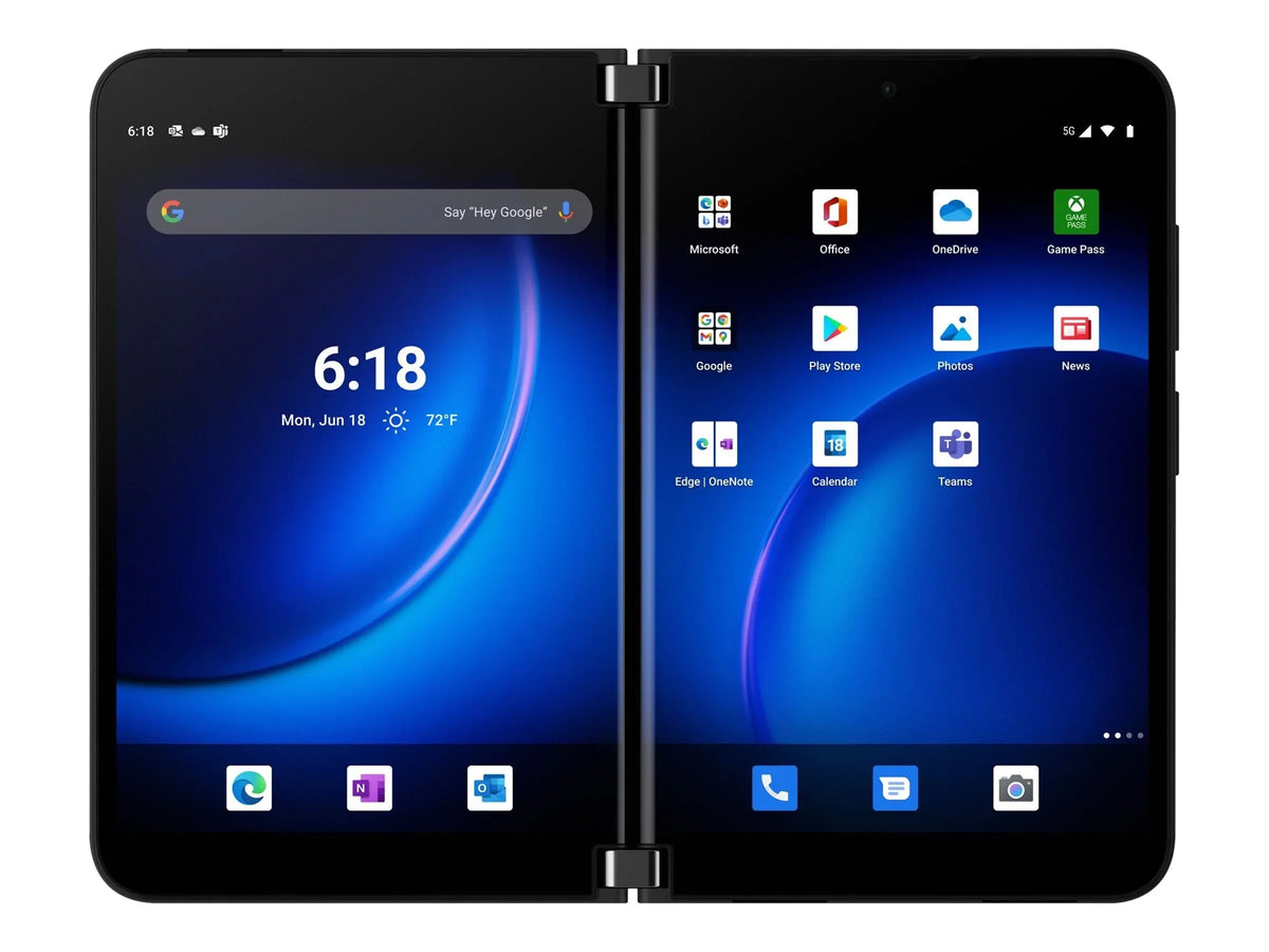 Surface Duo 2 - 5G smartphone - dual-SIM - RAM 8 GB / Internal Memory 256 GB - OLED display - 8.3" 2688 x 1892 pixels (90 Hz) - 3x rear cameras 12 MP, 12 MP, 16 MP - front camera 12 MP - obsidian