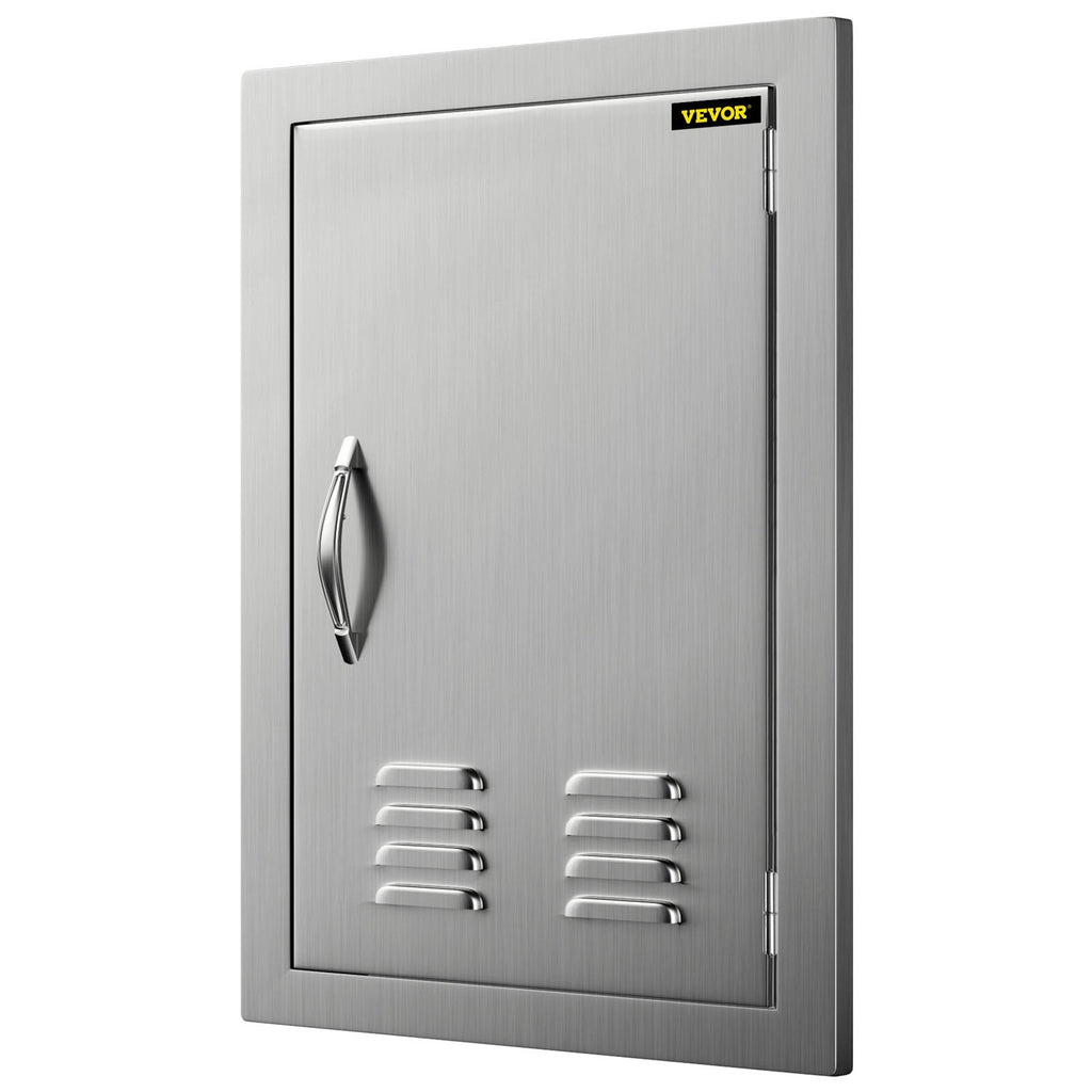 BBQ Access Door 17x24 inch Stainless Steel Single Vertical Island Door with Vents for Storage