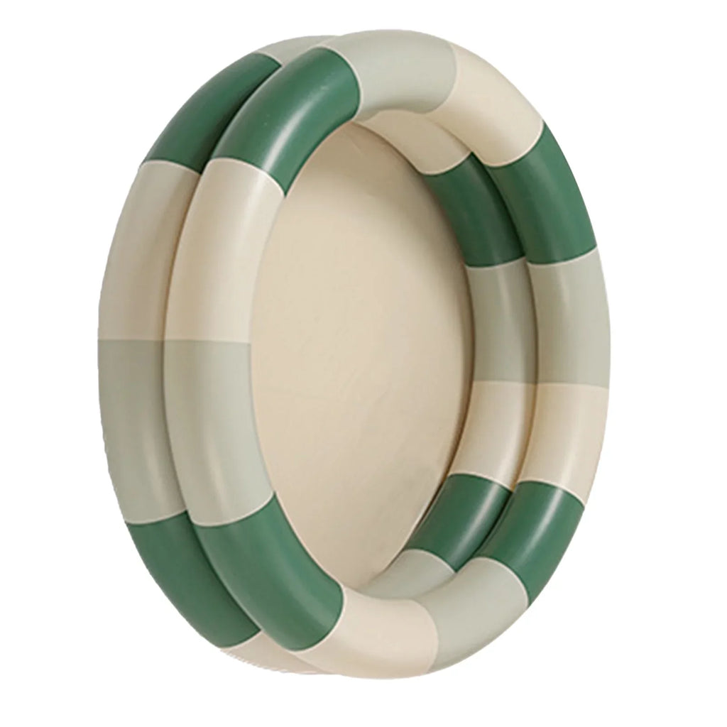 Goldmeet Inflatable Pool Baby Retro Blow Up Swimming Pool Family Cute Style Thickened Liquid Pool Green Stripe