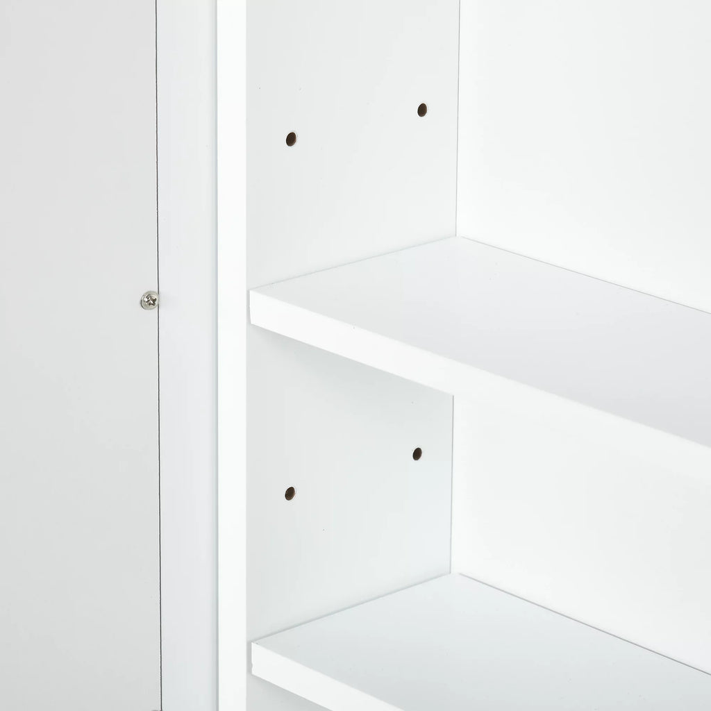 kleankin Bathroom Medicine Cabinet; Wall Mounted Mirror Cabinet; White
