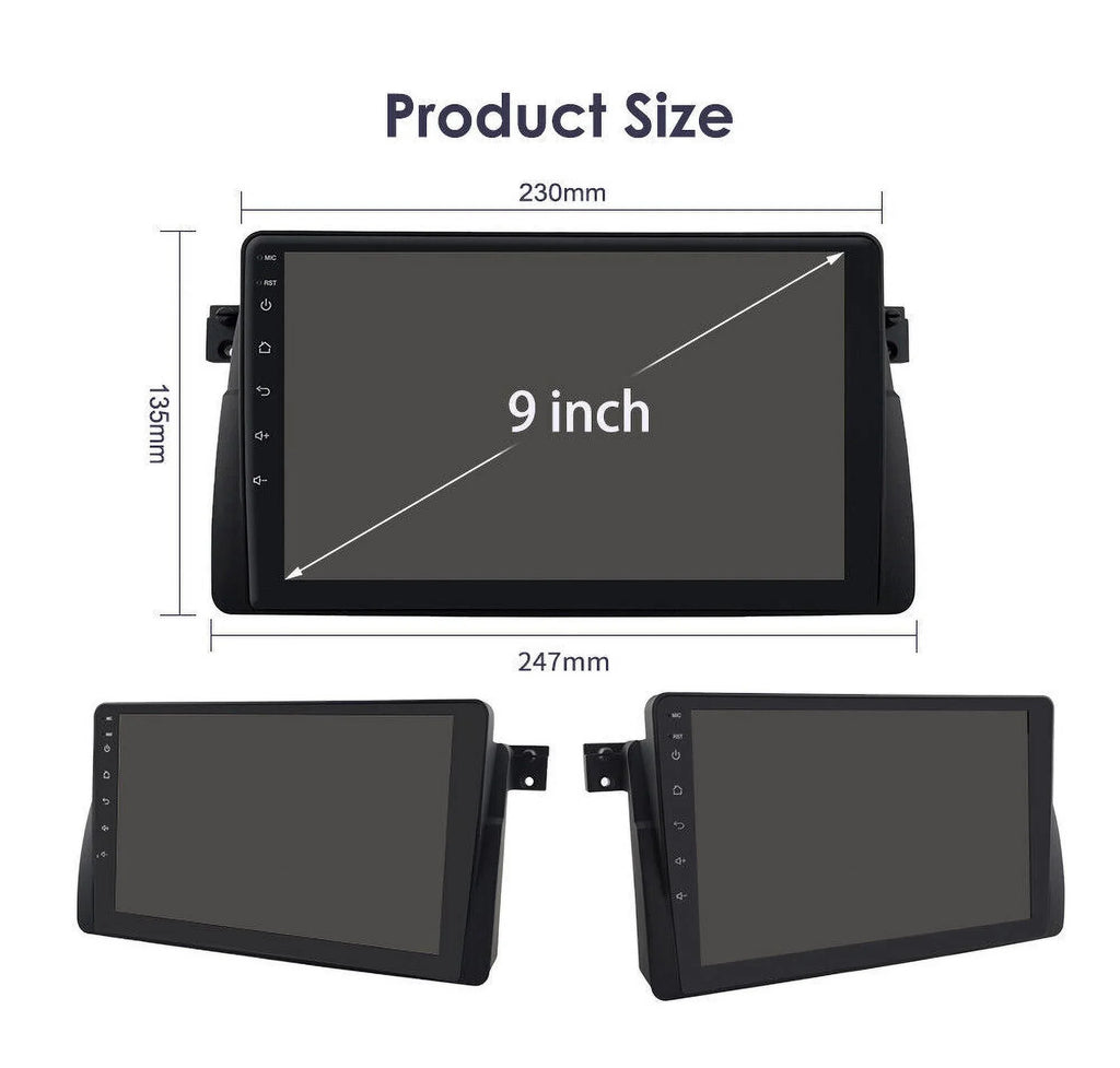Android 12 Car Radio Stereo for BMW E46 M3 9 inch Touch Monitor 2+32GB USB RDS Carplay Android Auto HD WIFI GPS FM Bluetooth