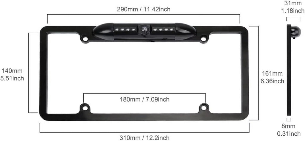 CAM108 Backup Camera License Plate HD Night Vision Rear View 170° Angle Fluid Compatible with Pioneer Car Radio DMH-100BT DMH-WT8600NEX DMH-160BT DMH1770NEX AVH-120BT AVH-210EX AVH-2550NEX
