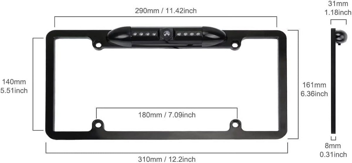CAM108 Backup Camera License Plate HD Night Vision Rear View 170° Angle Fluid Compatible with Pioneer Car Radio DMH-100BT DMH-WT8600NEX DMH-160BT DMH1770NEX AVH-120BT AVH-210EX AVH-2550NEX