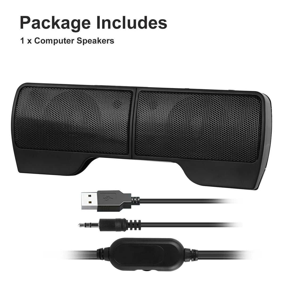 Stereo Sound Mini External USB Computer Speakers Notebook Tablet Clip-on Soundbar