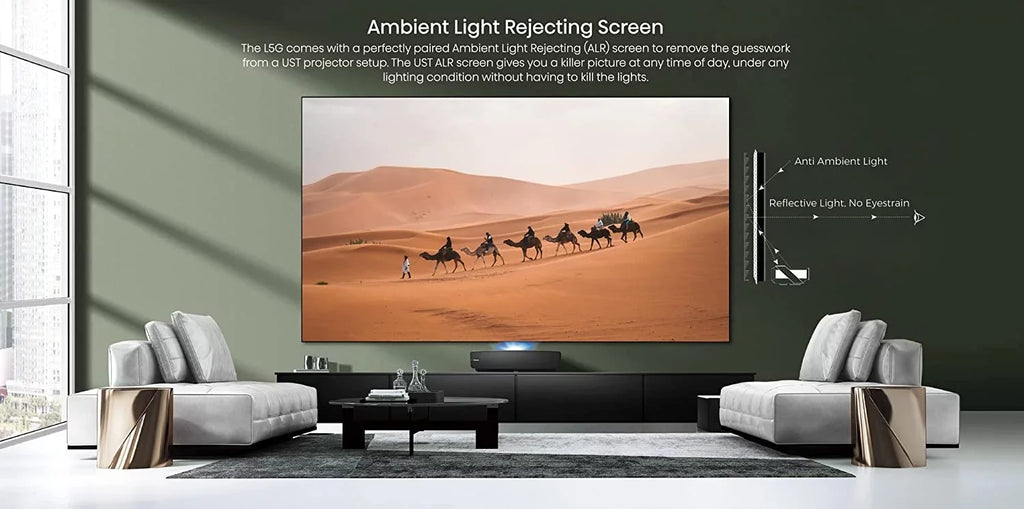 Hisense 100L5G 4K Ultra Short Throw Laser TV with 100-inch ALR Display Android TV with Additional 2 Year Coverage by Epic Protect (2022)