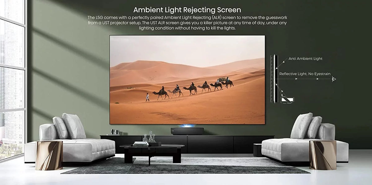Hisense 100L5G 4K Ultra Short Throw Laser TV with 100-inch ALR Display Android TV with Additional 2 Year Coverage by Epic Protect (2022)