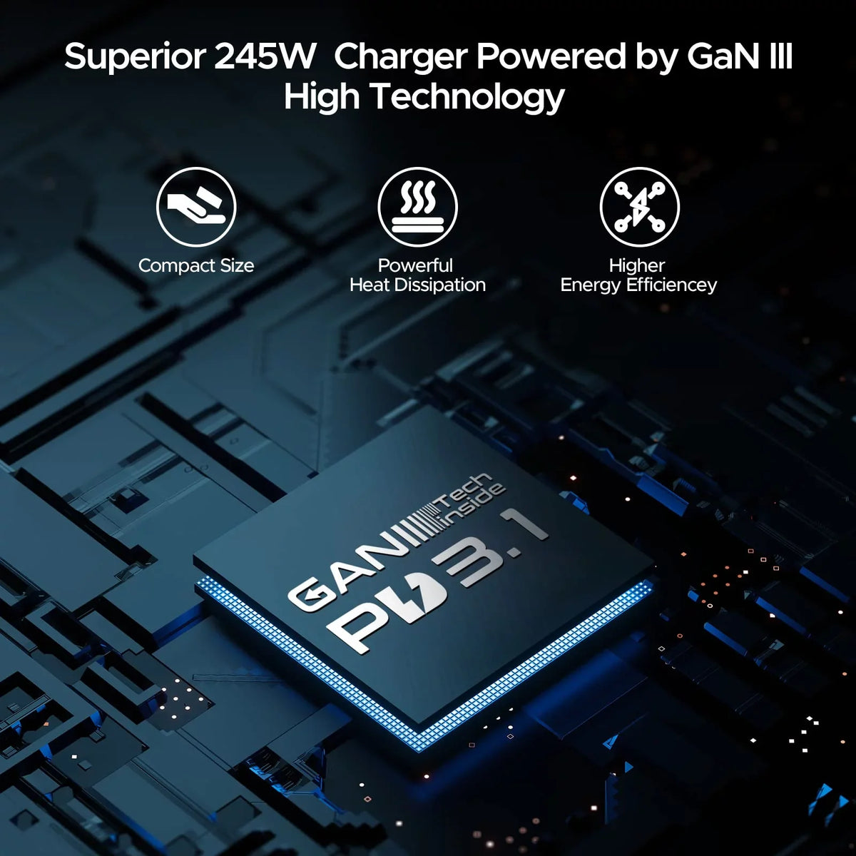Key Power 245W USB C Charger Station, 140W PD 3.1 GaN Type C Power Adapter with 4Port Fast Charge for Macbook Air/ Pro 16", XPS, iPad, iPhone, Galaxy, Steam Deck
