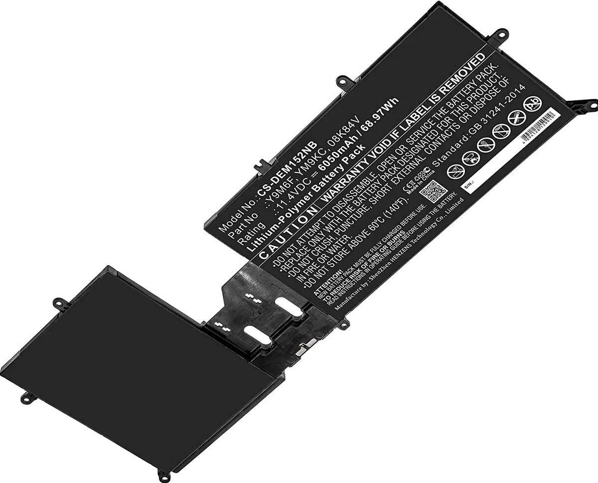 Genuine Alienware M17 R2 11.4V 76WH 6334MAH Y9M6F Battery W/ Cable YM9KC Mobile pc Batteries