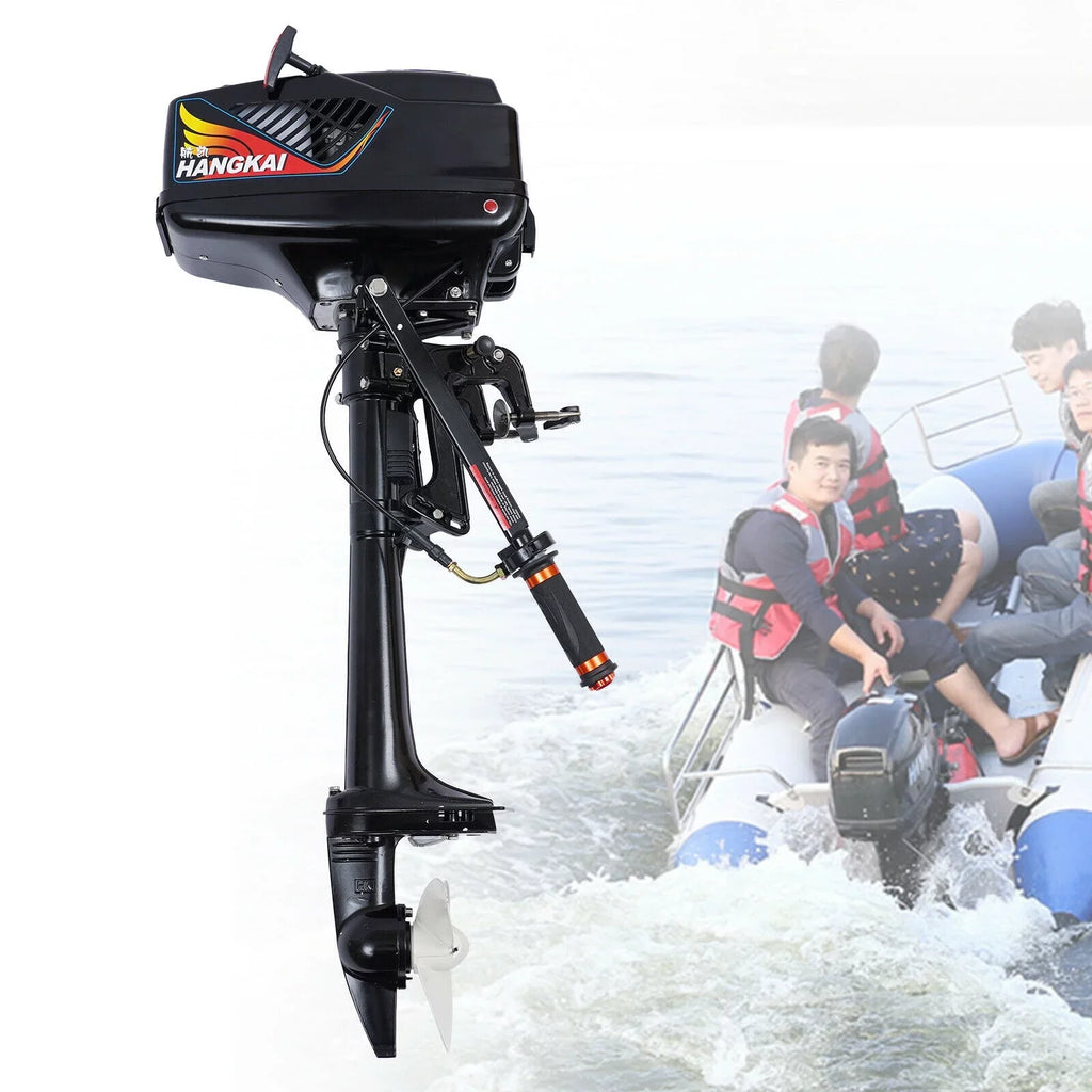TOOL1SHOoo 3.6HP 2 Stroke Outboard Motor Fishng Boat Motor Engine Fluid Cooling Short Shaft