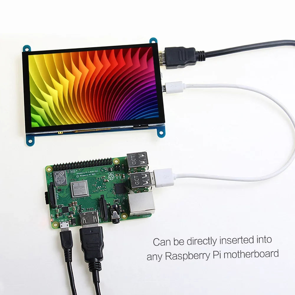 Aibecy 5 InchCapacitive Monitor Display 800*480 Resolution Small Portablewith USBInterface Compatible with Raspberry Pi Educational Tool