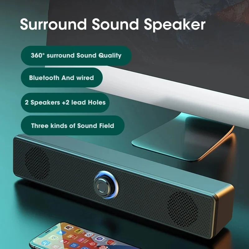 Home Theater Sound System Bluetooth Speaker 4D surface Soundbar Computer Speaker For TV Soundbar Box Subwoofer Stereo Music Box