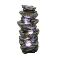 Fithood 40inches High Stacked Simulated Rock Fluid Fountain with LED Lights