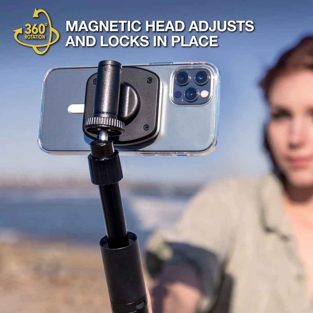 Scosche MP2TR1-SP MagicMount Pro 2 Tripod/Selfie Stick Phone Mount with Adjustable Arm, Black