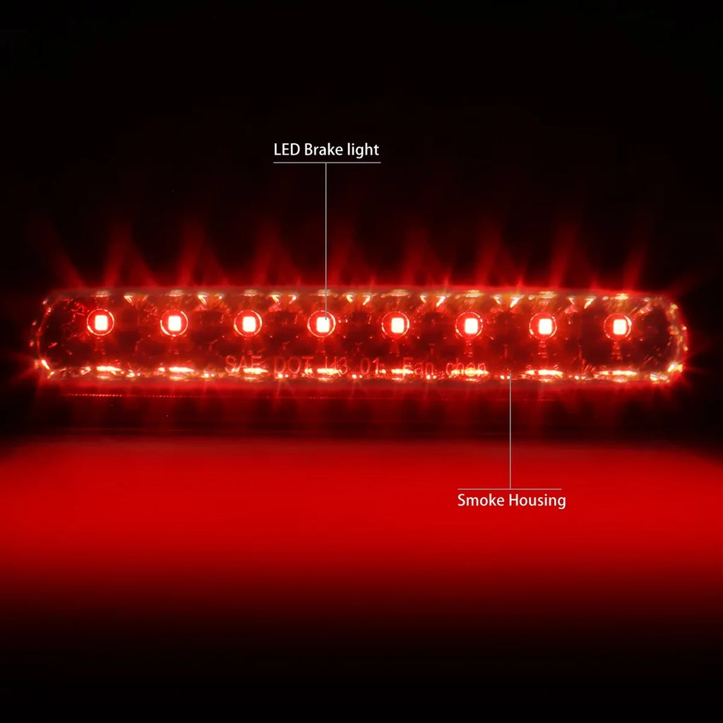 DNA Motoring 3BL-4RUNNER03-LED-SM For 2003 to 2009 Toyota 4Runner N210 Rear LED 3rd Third Tail Brake Light Stop Lamp Smoked Housing 04 05 06 07 08