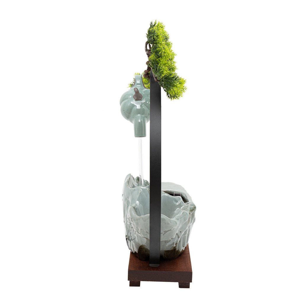 Tabletop Fountain with LED Light and Atomizer Streamfall Zen Meditation Desktop Rockery